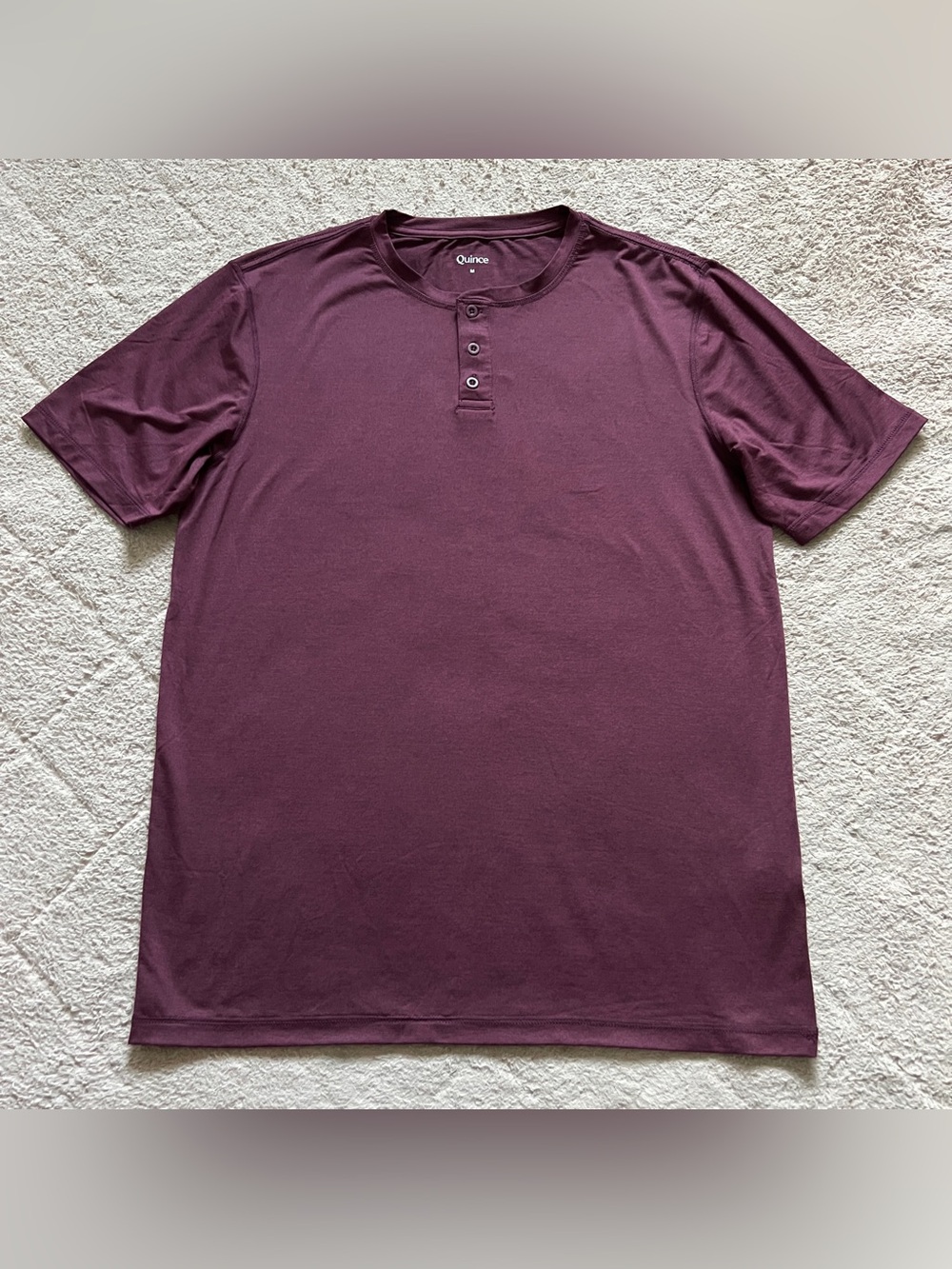 Quince Flowknit Breeze Performance Henley Tee Sporty Athleisure Minimalist Sz M